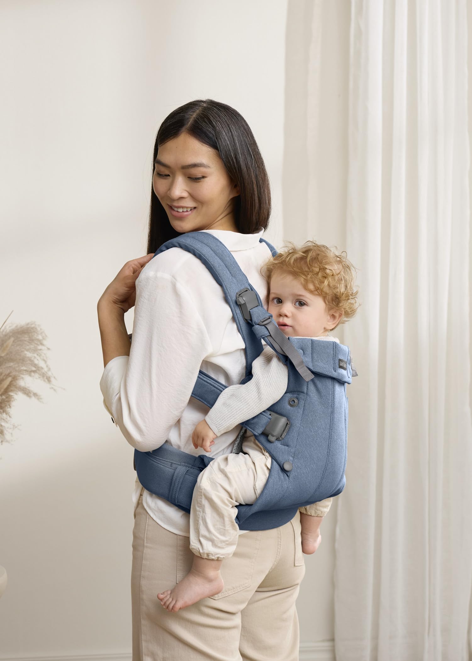 BabyBjörn Babytrage Harmony, Gewebt Melange, Blau