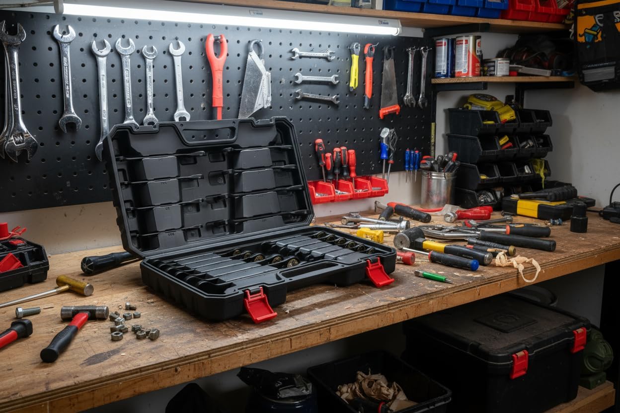 Mayouko 20PCS Reversible Ratcheting Combination Wrench Set, SAE 5/16"-3/4" & Metric 8-19mm, 12 Point, 72 Tooth, Cr-V Steel with Black Chrome Finish