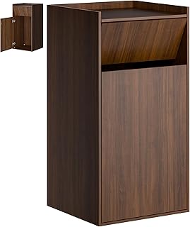 Commercial 50 Gallon Trash Can Cabinet – Hide Large Trash Can for Restaurant, Cafe, Kitchen, Odor Control, Waterproof & Easy to Clean, Adjustable Hinges, Magnetic Door 0t9, Wood