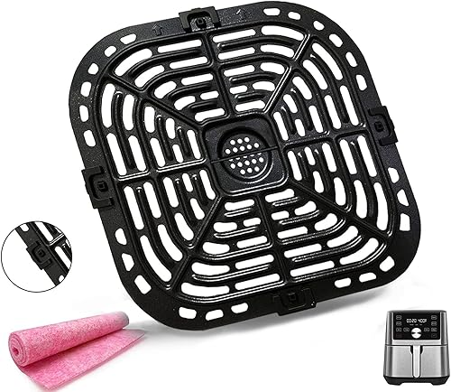 Sartén para freidora de aire Instants Vortex Plus Gourmia GAF680/685 6QT, bandeja de placa de freidora de aire premium con patas de goma para