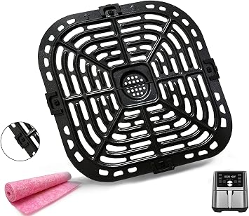 Air Fryer Grill Pan for Instants Vortex Plus Gourmia GAF680/685 6QT Air Fryers, Premium Air Fryer Grill Plate Tray with Rubber Feet for Instants Vortex 6QT Air Fryer, Nonstick, Dishwasher Safe
