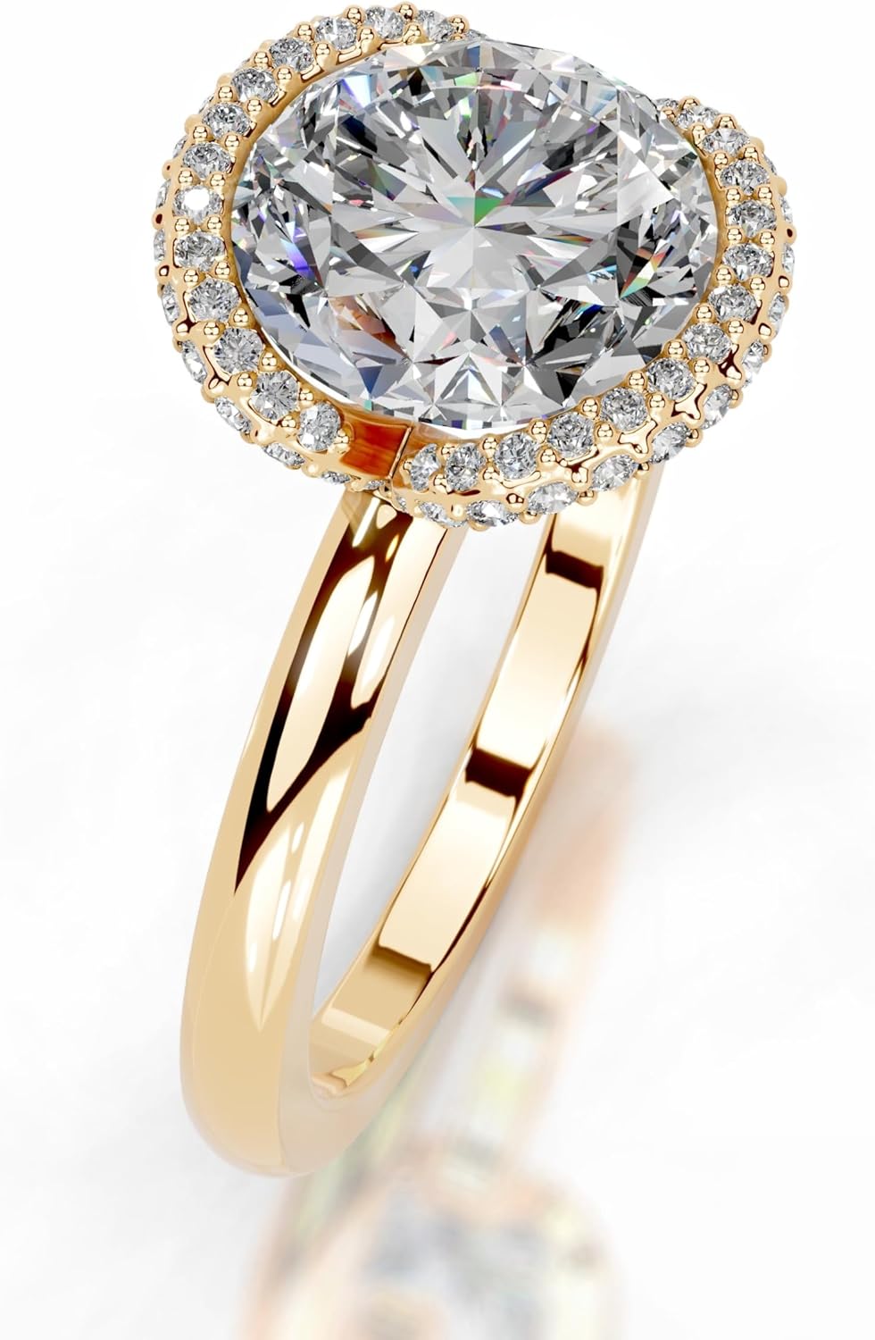 1-5 Carat IGI Certified Round Lab Grown Diamond in VVS1-VVS2 Clarity, E-F Bowie Diamond Ring in 10K 14K 18K Solid Gold Ring for Women, A Sign of your Love.