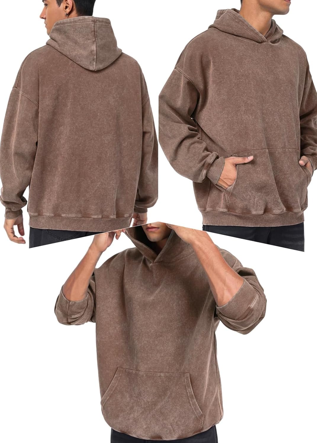 Oversized Hoodies For Women Gym Washed Cotton Warmy Fade Vintage Big Sweatshirt - Image 5