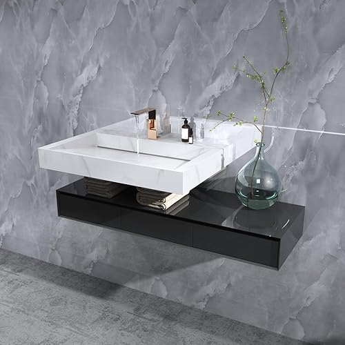 Miniatura 5 de KIKitchen Papel de contacto de mármol gris de 157 x 393 pulgadas papel tapiz de mármol para despegar y pegar autoadhesivo extraíble película de