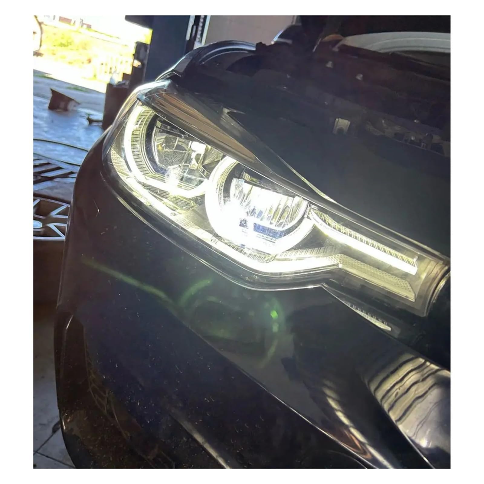 Fari Anteriori per BMW Serie 3 F30 F35 2013-2019, Gruppo Ottico con luci diurne a LED (DRL), Accessori per luci Anteriori (sostituiscono i fari allo Xeno/2 Pezzi).