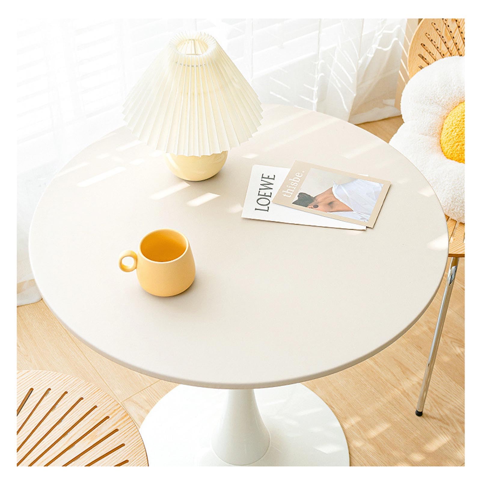 Nappe ajustée en simili cuir anti tache et imperméable pour table ronde