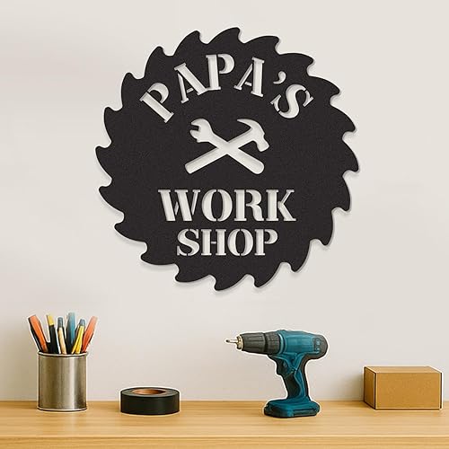 Miniatura 8 de Letreros de garaje personalizados para hombres, letrero de taller de papás, letrero personalizado de metal para exteriores, decoración de cueva de