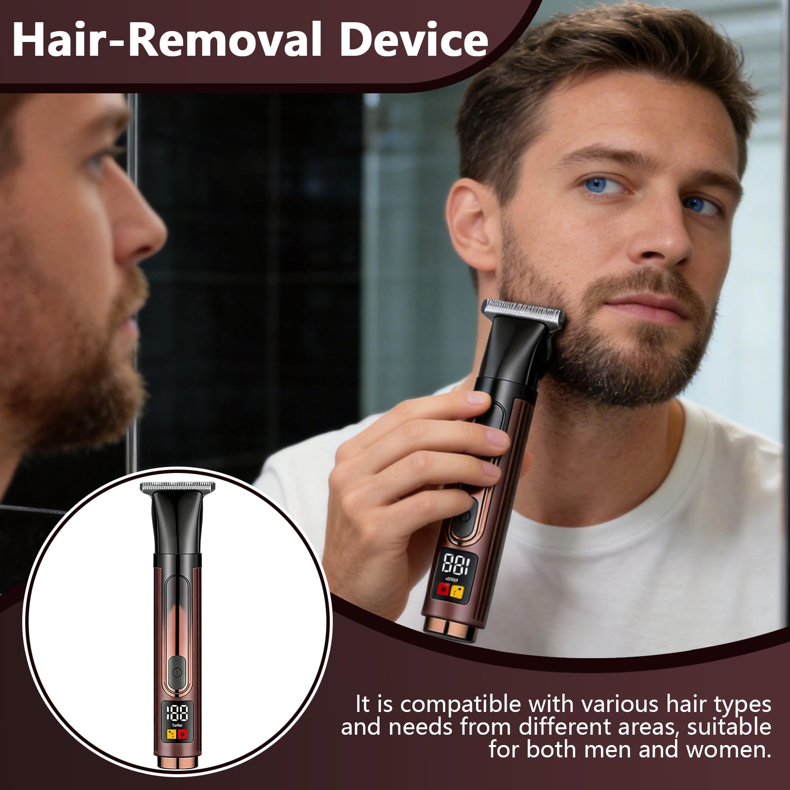 Rasoio Per La Schiena Da Uomo, Rasoio Elettrico Senza Fili 4 In 1 Per La Depilazione Kit Per La Cura Del Corpo Usb Con Manico Di Prolunga Regolabile Per Viso Braccia Mento E Barba Impermeabile