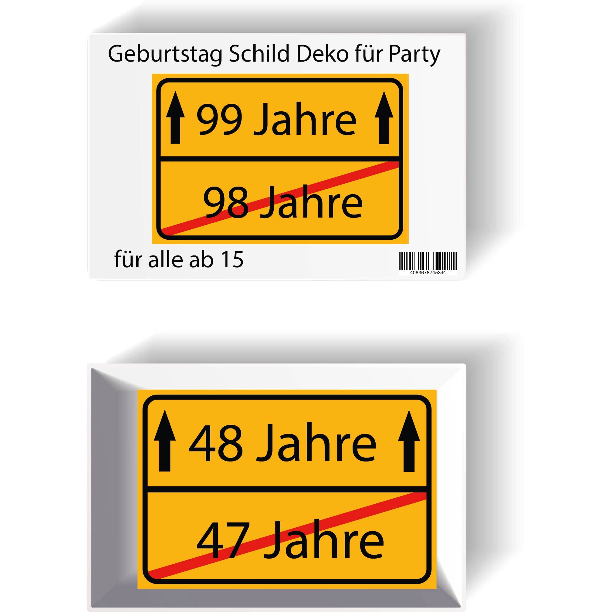 INDIGOS UG - 48 Jahre Geburtstag Schild Deko für Party - 80x60cm - PVC 5mm pink - Ortsschild Herzlichen Glückwunsch - Spruch - Ortsschild Design Deko Geschenkidee 48. Birthday