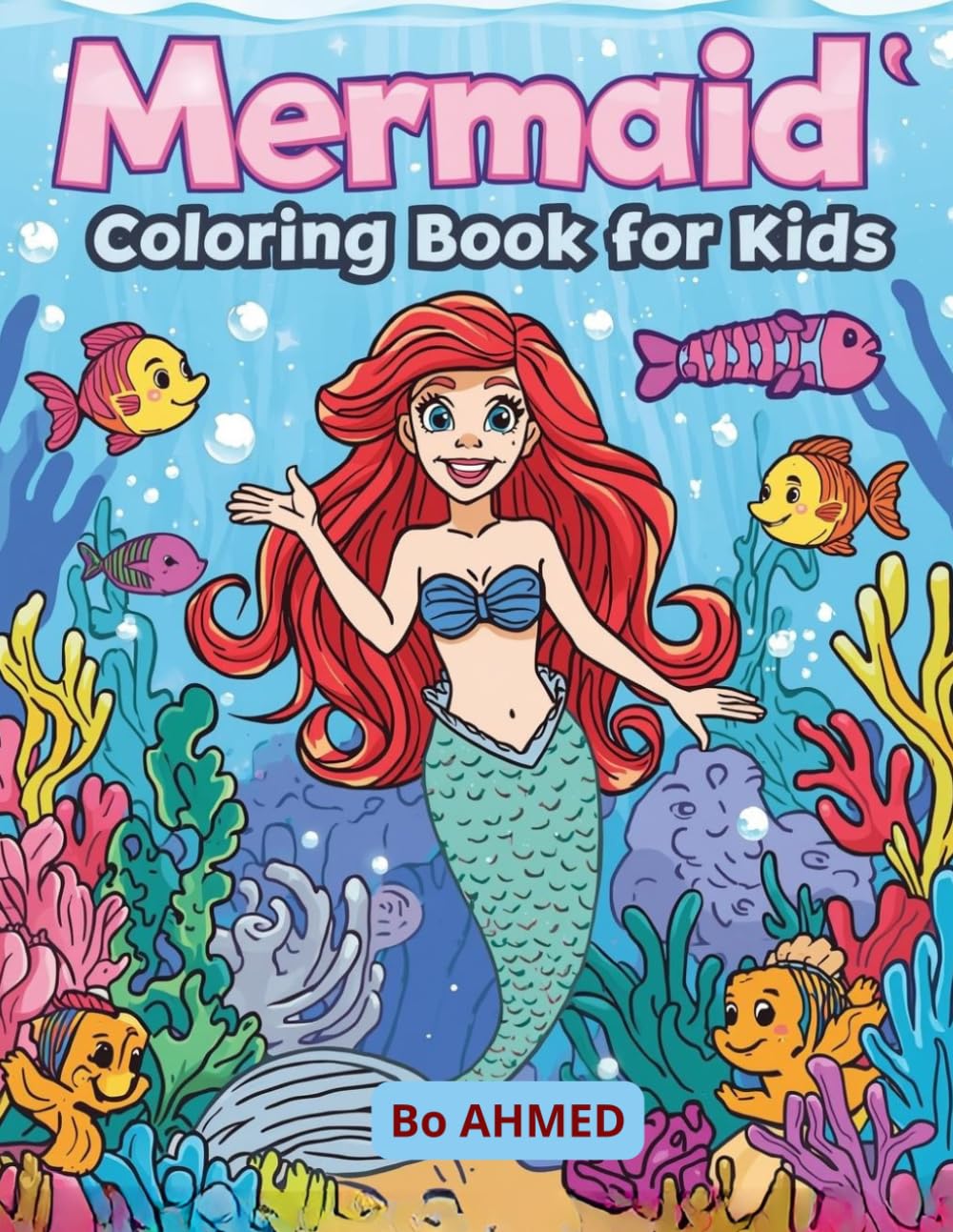 Mermaid Coloring Book For Kids: Easy Mermaid Designs with Sea Animals