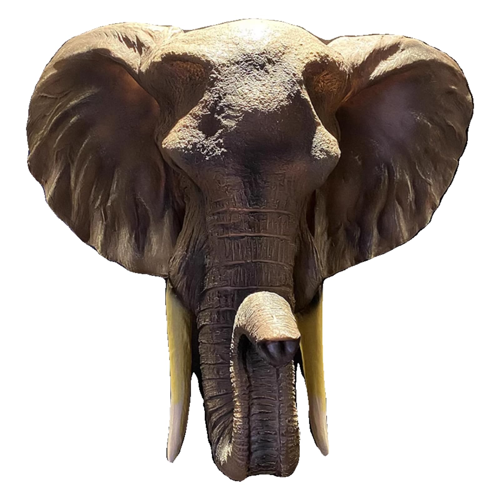 YXCQHZM Realistic Elephant Bust Head Sculpture - Artificial Elephant Head Wall Hanging - African Wildlife Wall Decor Figurine for Home Living Room Wall Decoration