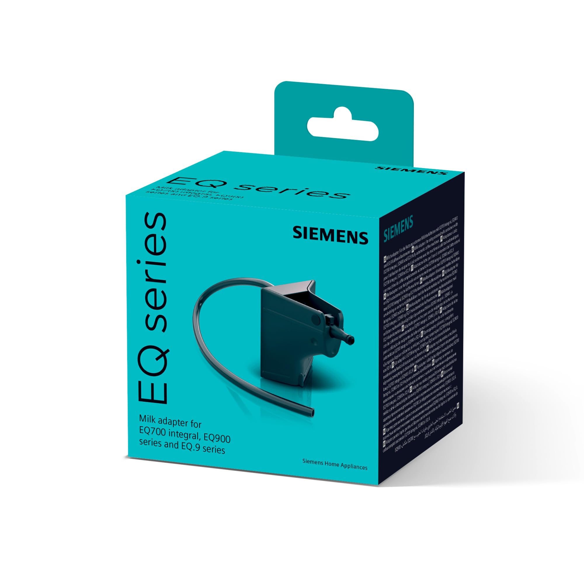SIEMENS - Adaptador de leche, para utilizar con depósito de leche externo, especial para cafeteras EQ700 integral, EQ900 y EQ.9 plus, negro, apto para lavavajillas, TZ70001