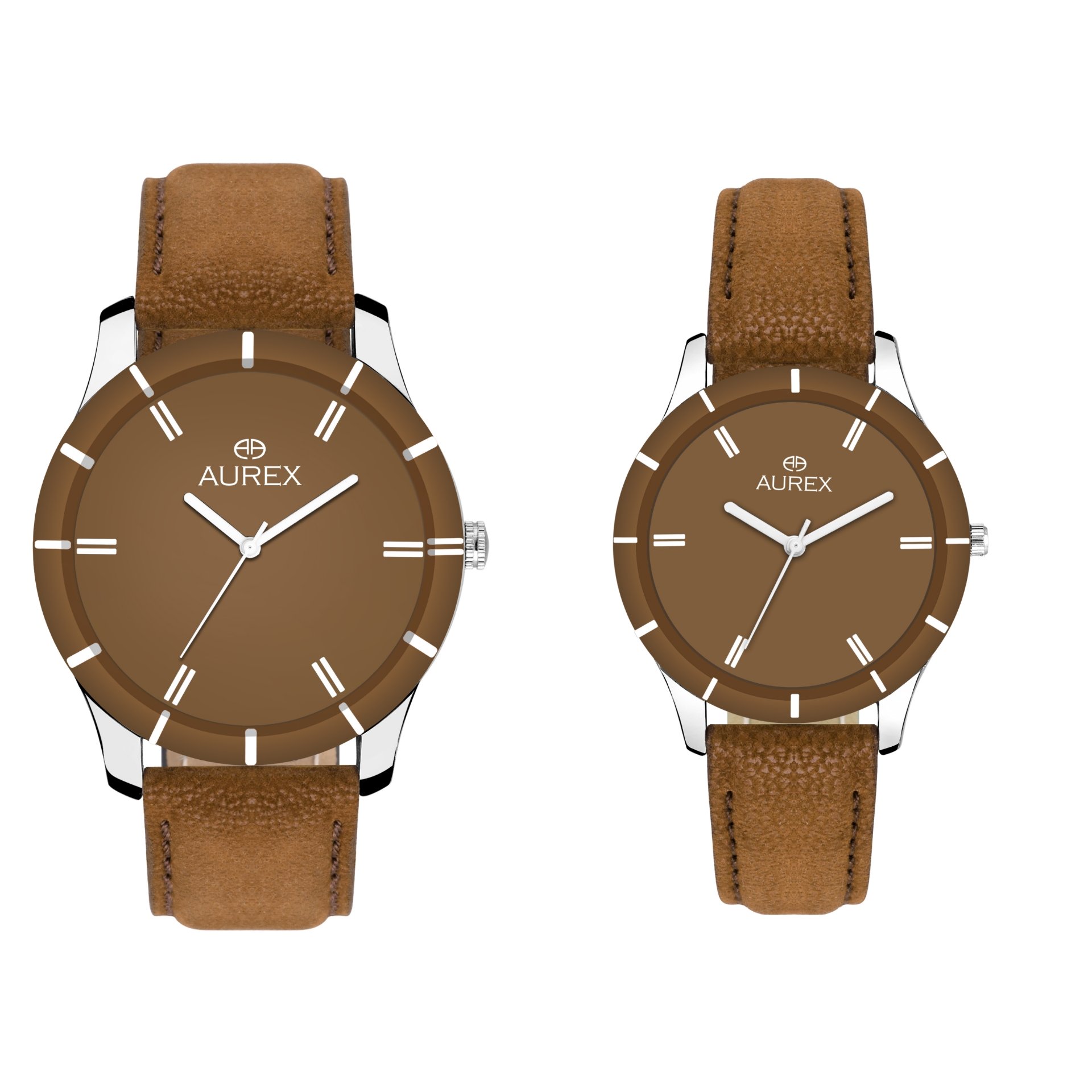 AUREX Analogue Men & Womens Watch (Brown Dial Brown Colored Strap) (Pack of 2) (B07CVVCWBL) Amazon Price History, Amazon Price Tracker