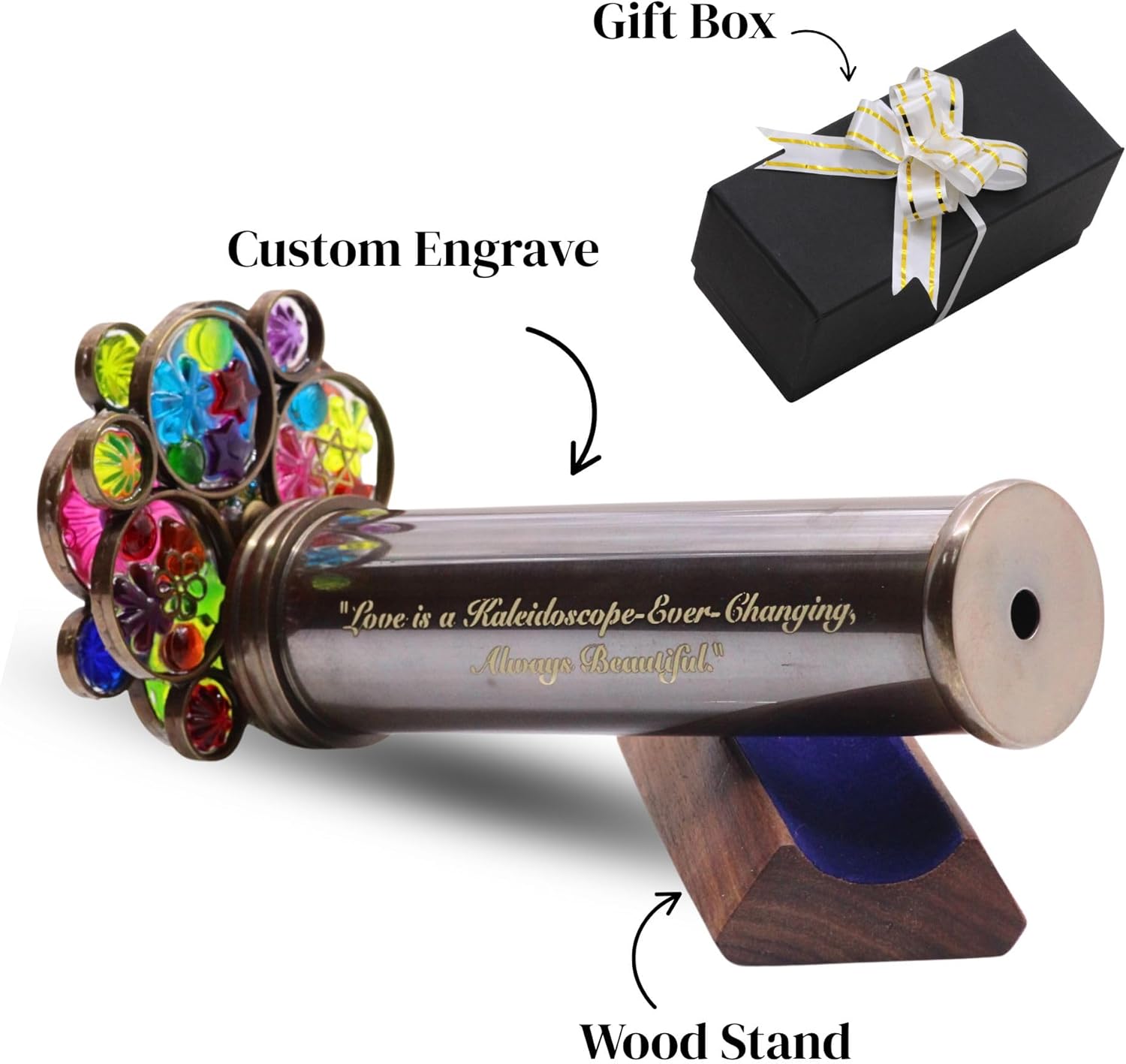 Custom Engraved Kaleidoscope, Personalzied Gift Toy, Add Your Own Message, Graduation Day Mementos,Thoughtful Birthday or Anniversary Presents, Perfect Keepsake Gift for Any Special Day