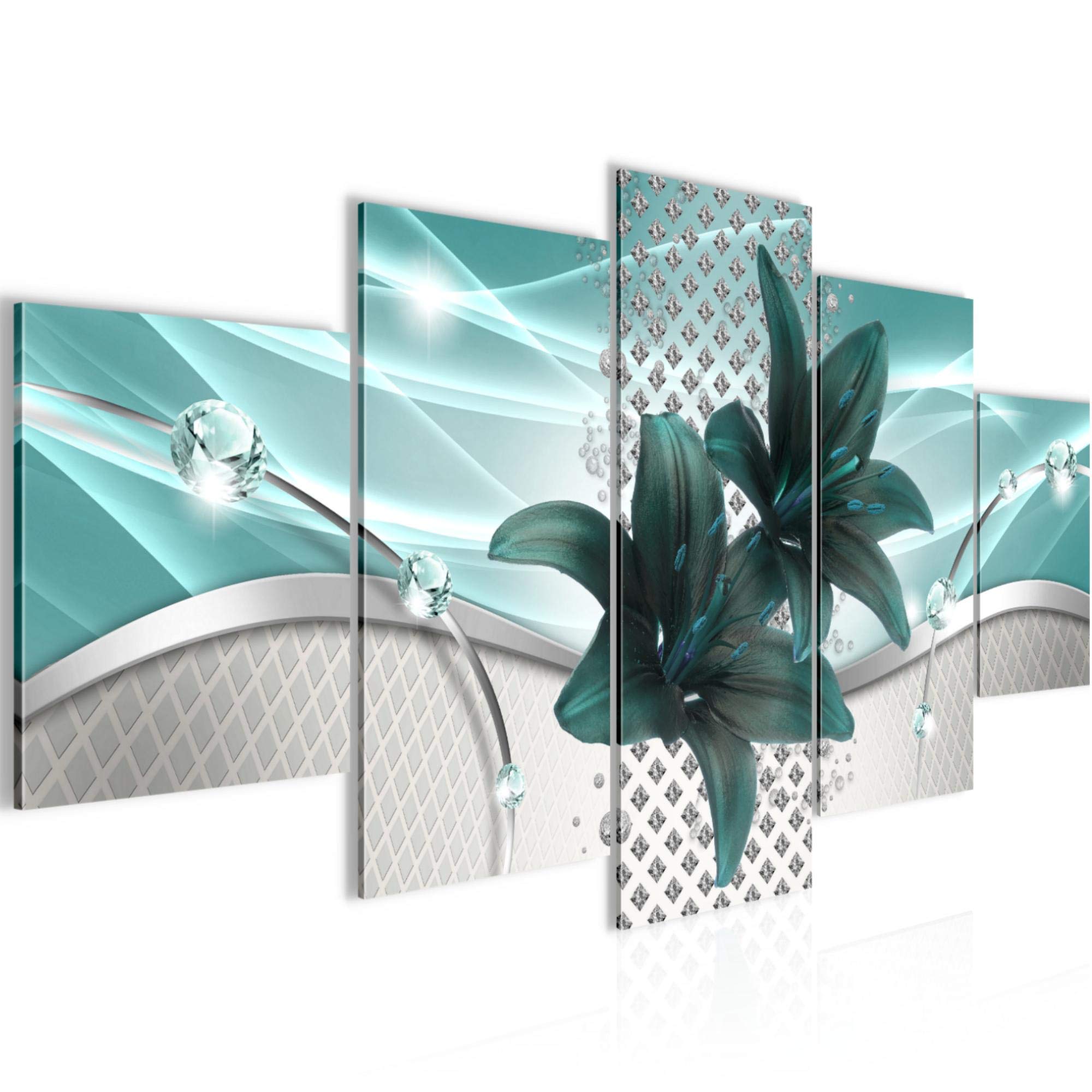 Runa Art Pictures Flowers Lilies 5 Pieces Non-Woven Canvas Living