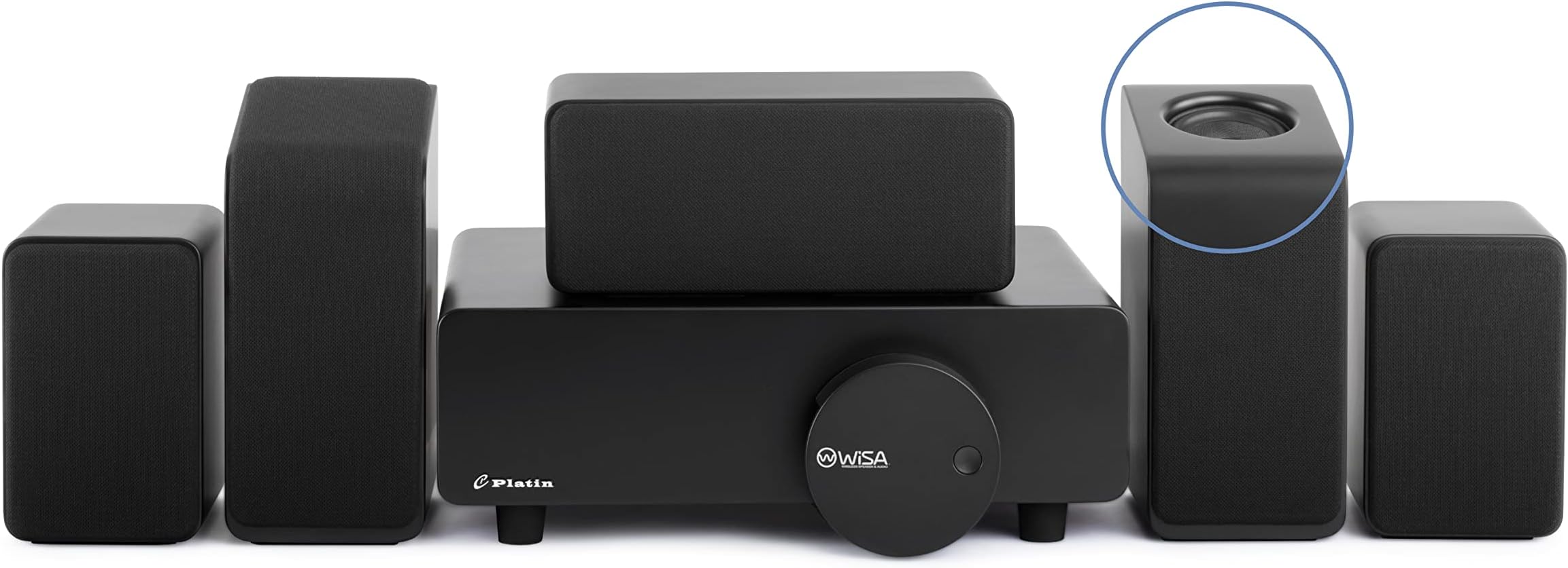 Platin Monaco 5.1.2 - Home Theater System - Wireless Surround Sound System Upstream Shooting Speakers - THX Tuned & WiSA Certified