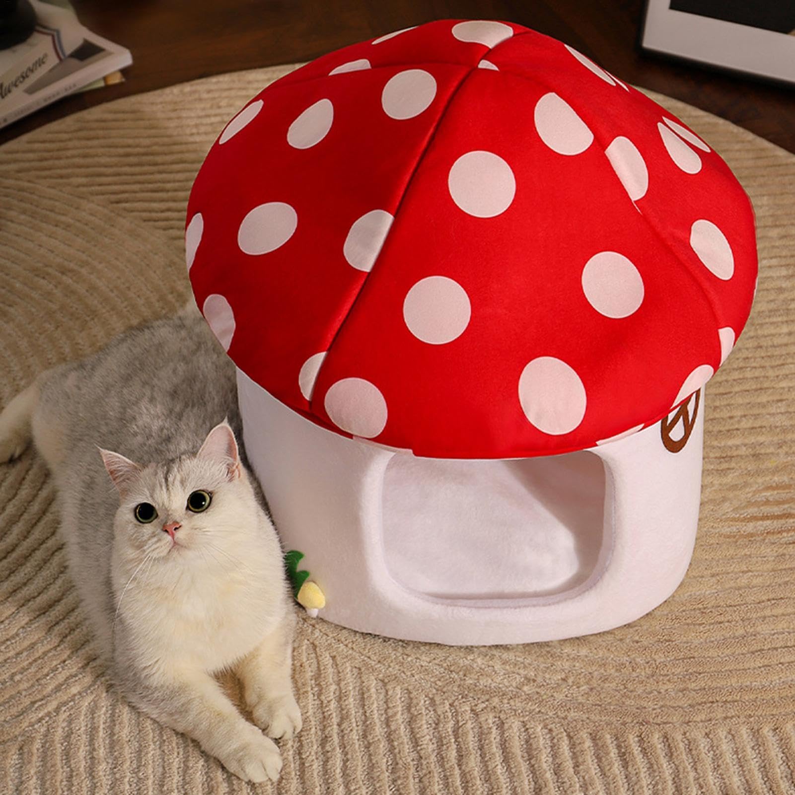 Cuccia per animali domestici Caldo Nido della Grotta - Letto per Gatti Cave, Accogliente Letto per Animali Domestici Caldo Nido Grotta | Letto per Gatti Mezzo Chiuso Casa per Cuccioli Lavabile | Tenda Accogliente Interno Piccoli Cani Gatti