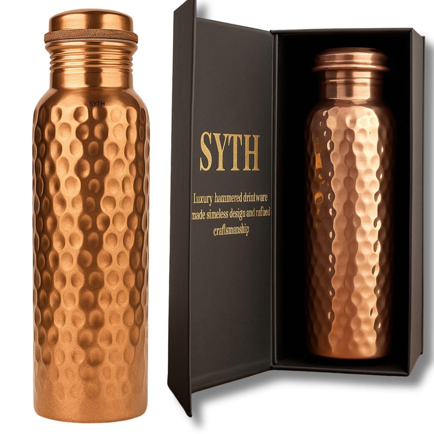 Amazon.com: SYTH Luxury 100% Pure Copper Water Bottle - 34 OZ