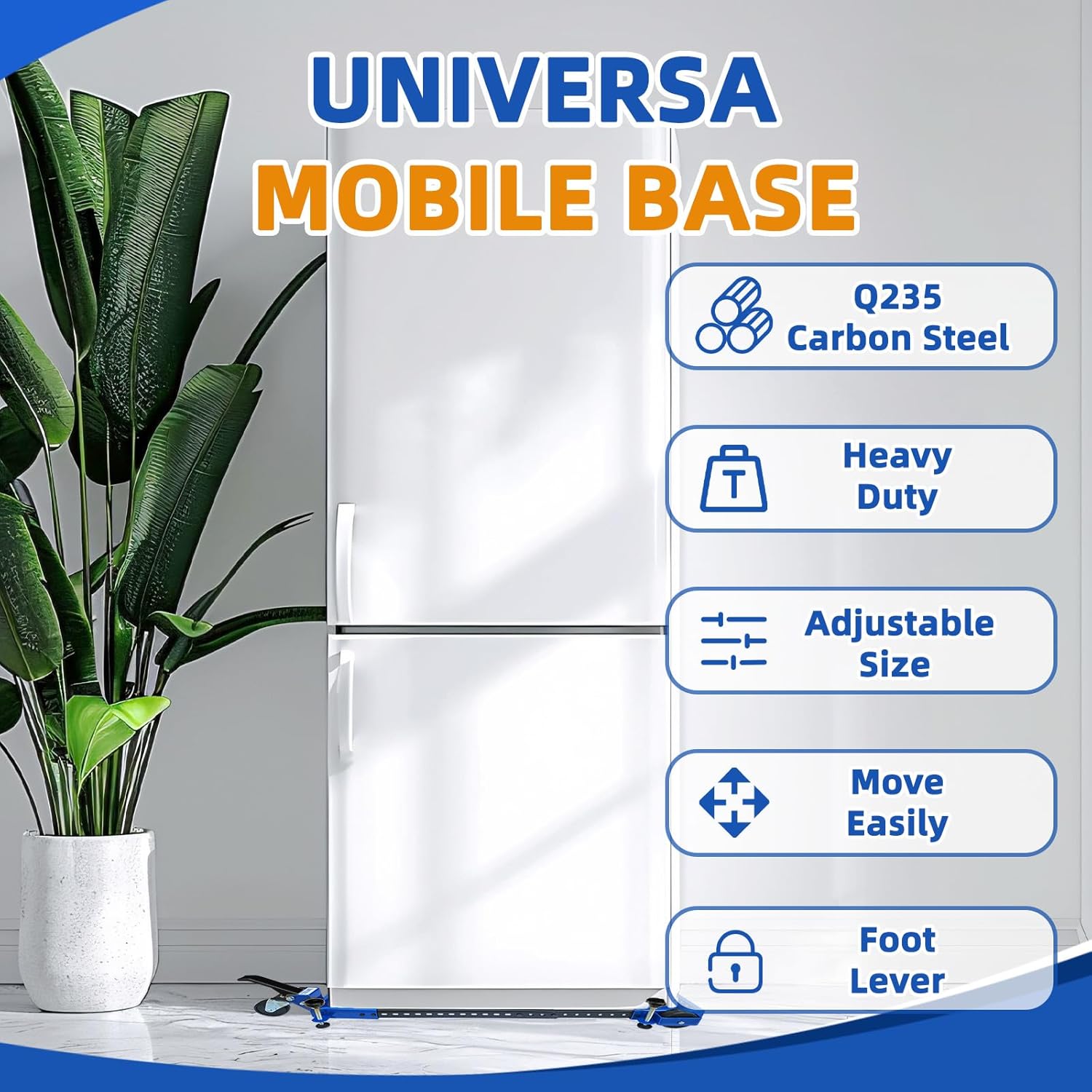 SOONTOOLS Universal Mobile Base with Swivel Wheels, 500 lbs Capacity, Adjustable Heavy Duty Mobile Base, Industrial Rolling Tool Stand for Large Tools, Machines, Bandsaw, Power Tools