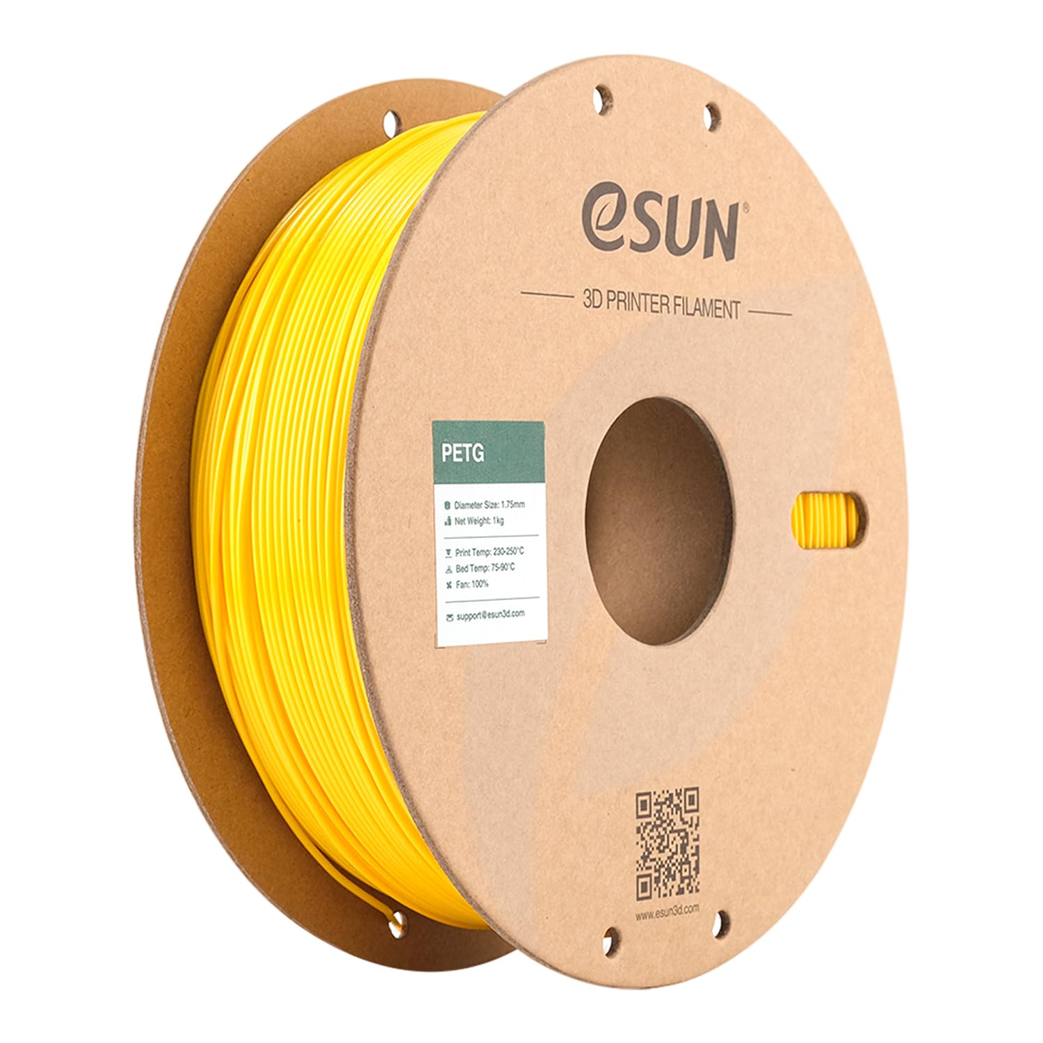 eSUN Filamento PETG 1.75mm, Filamento per Stampante 3D PETG, Precisione Dimensionale +/- 0.05mm, Bobina da 1kg (2.2 libbre) Filamento per Stampa 3D per Stampanti 3D, Giallo Solido