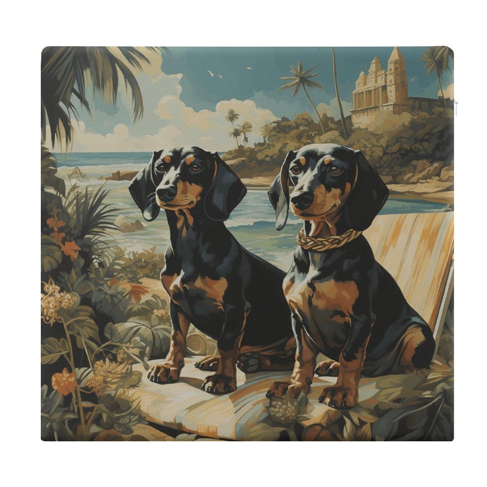 VstaDank Dachshund Dog Bento Chair Cushion for Dining Chairs Breathable Square Chair Pads Non-Slip Seat Cushions Memory Foam Pad Floor Pillow for Meditation Or Yoga 13.8”x15”