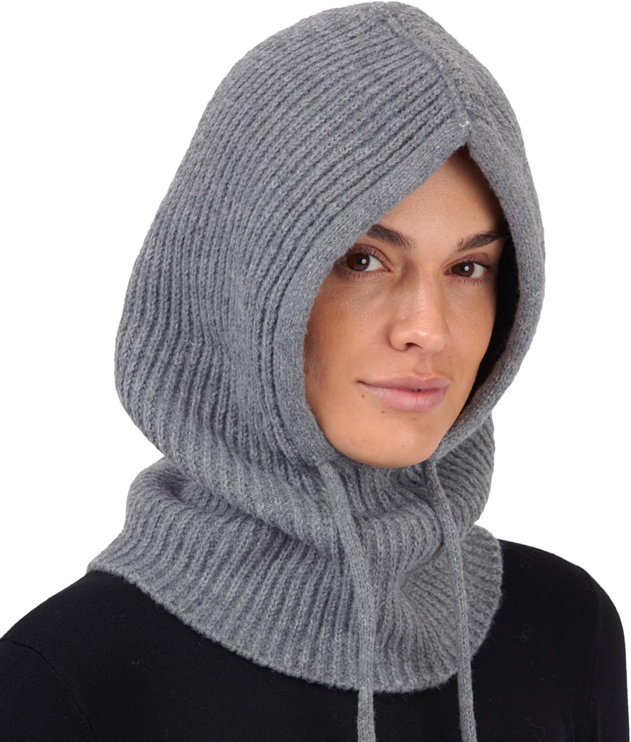 Hooded Scarf Beanie for Women Men Balaclava Scarves Hat for Fall Winter