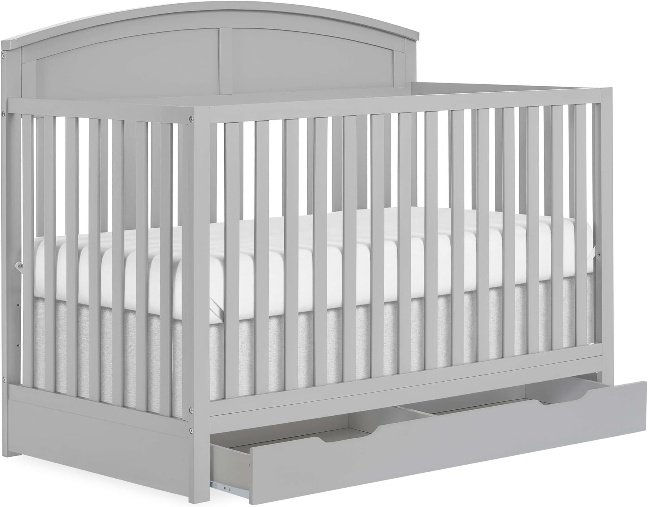 Dream On Me Lexington 4-in-1 Convertible Mini Crib - White Sustainable Pinewood Nursery Bed