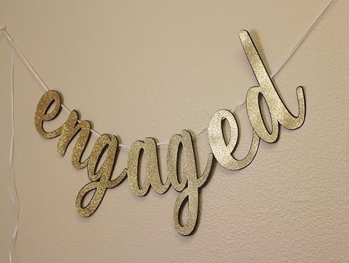 All About Details Cartel cursivo de compromiso, compromiso, despedida de soltera, pancarta de fiesta, decoración de fiesta, fondo de fotos, 1 juego