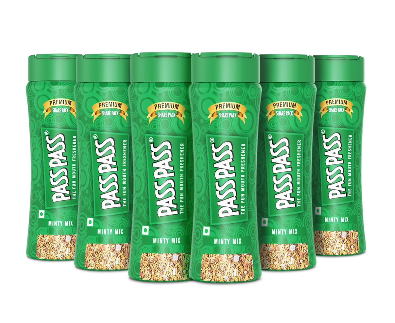 Pass Pass Minty Mix | Spice Based Mouth Freshener | Digestive, High in Fibre & Anti-Oxidants | Mint Mouth Freshener | Pack of 6-100g Each