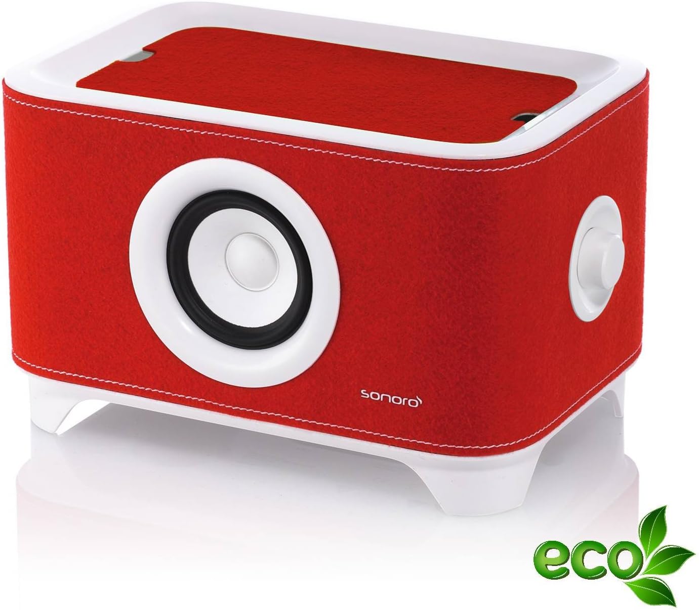 Sonoro Troy Universal Desktop Speaker Stand with Charger - Red Felt