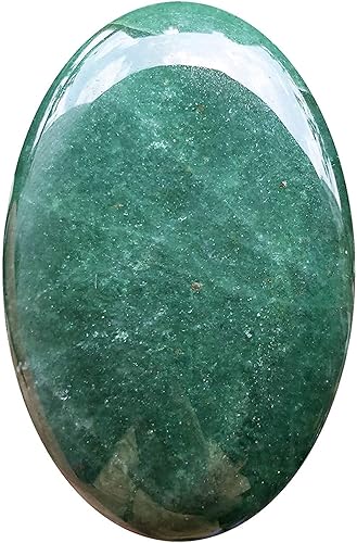 NUOTE Cristal verde de aventurina verde de palma, cristal natural para chakras, reiki, pulido, curación de pulgar, ovalado, bolsillo ovalado,