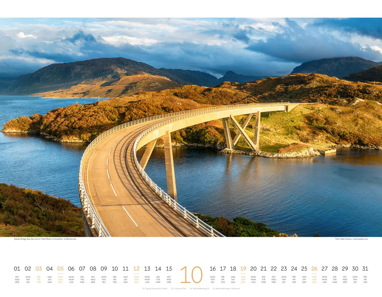 Brücken Kalender 2025, Wandkalender im Querformat (54x42 cm) - Architektur-Kalender
