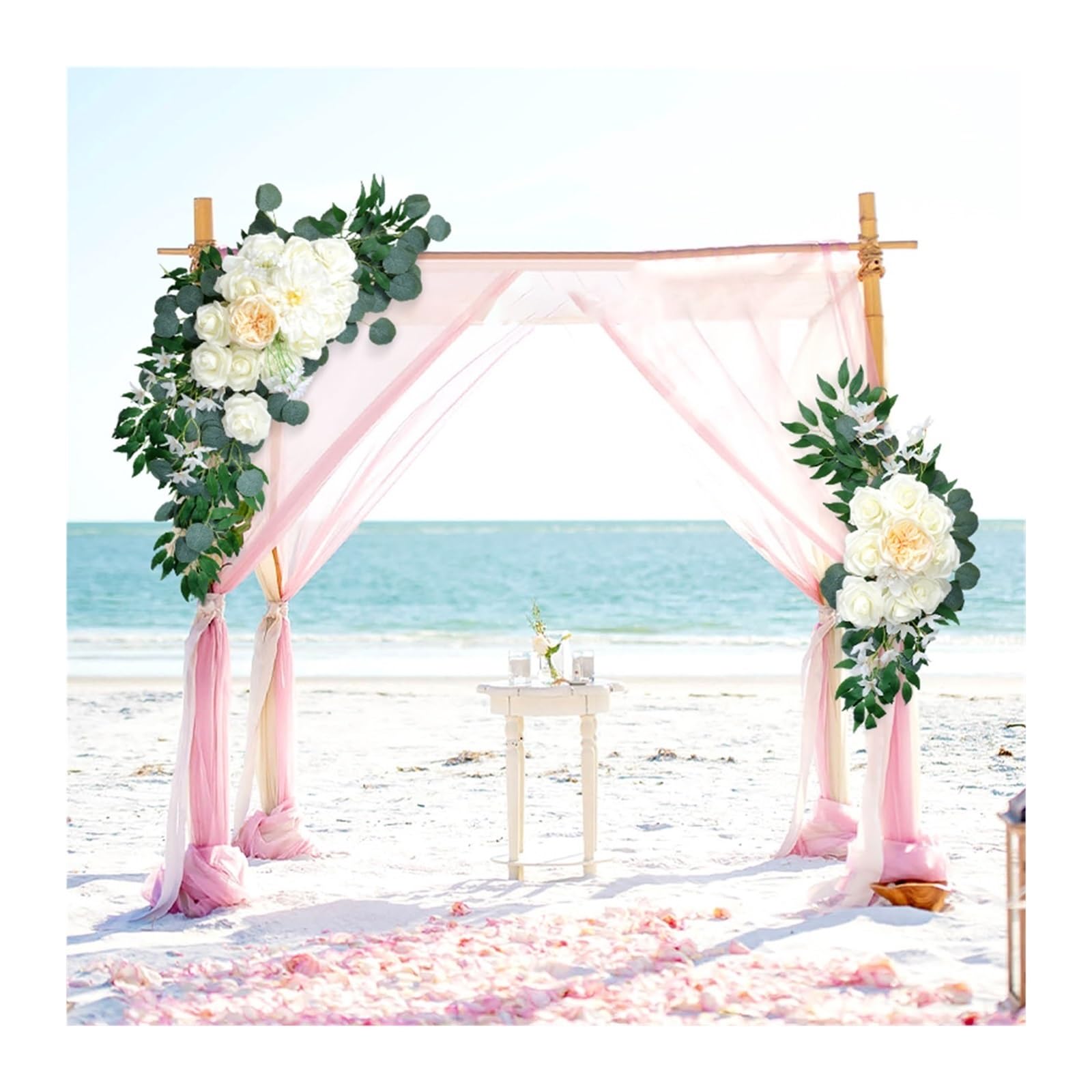 EKalgretrA Flower Arch 2Pcs Wedding Arch Flowers Artificial for Backdrop Ceremony Decoration