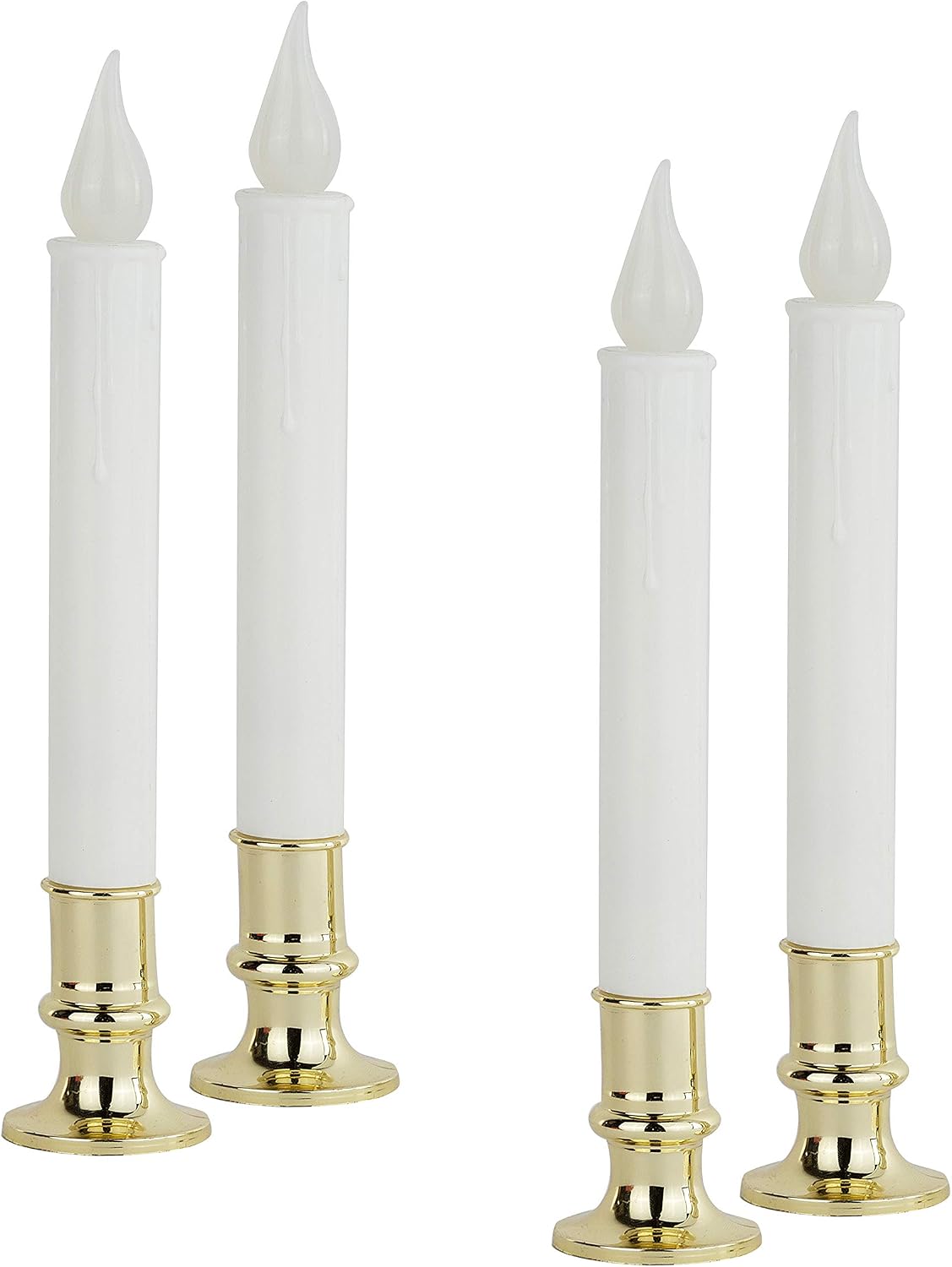 Tupkee Red LED Window Candles – Set of 2 Battery-Operated Flameless Christmas Candles with Flickering Flame & Timer for Holiday Window & Home Décory Window & Home Decoration