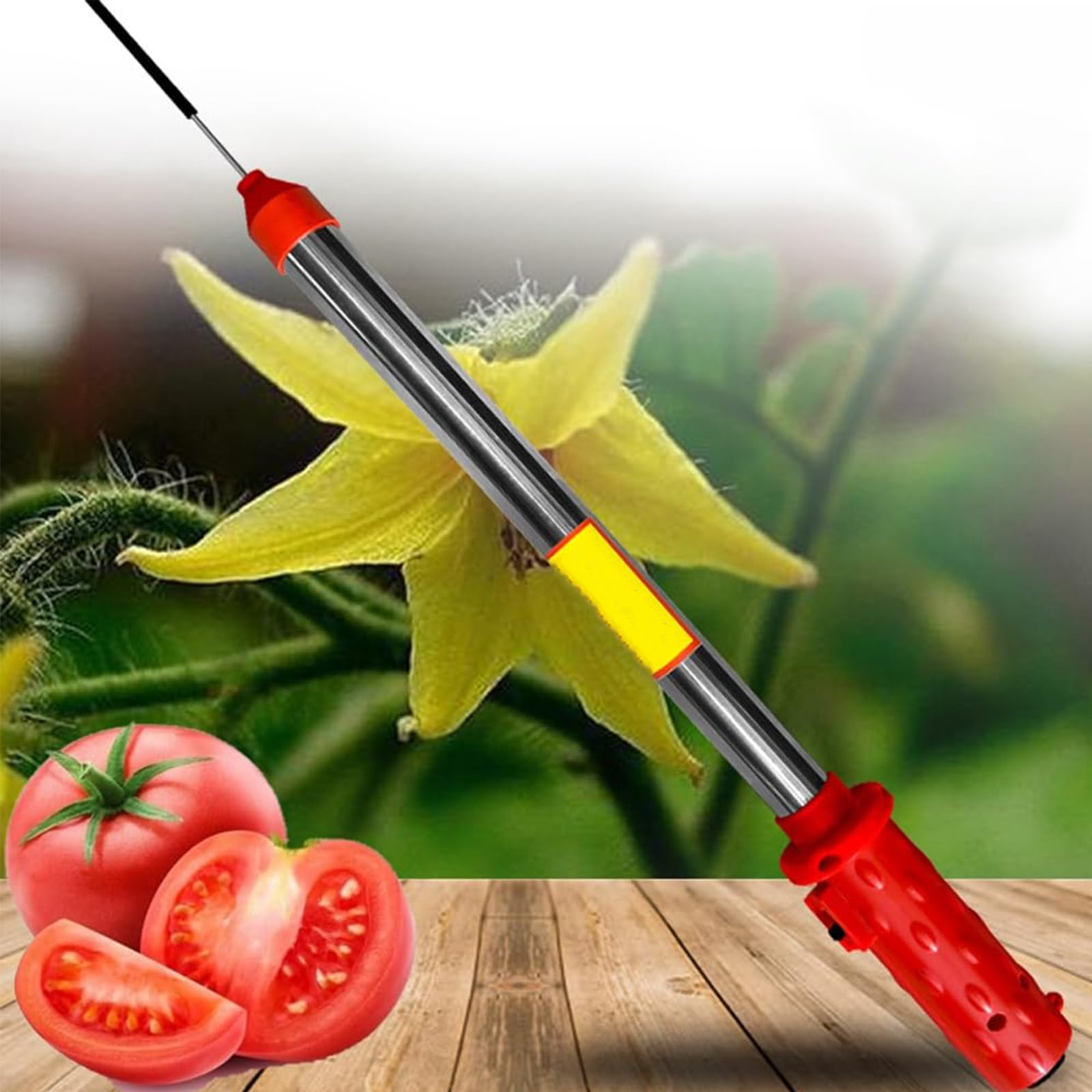 FHRKA Electric Tomato Pollinator, 4600RPM Greenhouse Cucumber Tomato Pollination Tool, Cordless Tomatoes Pollinator Sprayer