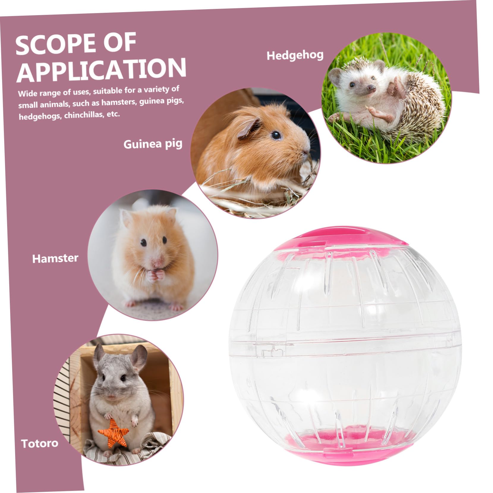 4 Piezas Pelota Transparente para Hamster Silencioso Rueda de Ejercicio para Roedores Pequeños Accesorio para Jaula Actividad Interior y Exterior para Jerbos y Cobayas