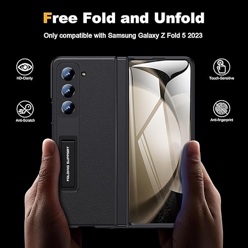 Miniatura 2 de Funda para teléfono Samsung Galaxy Z Fold 5 Soporte delgado oculto para S-Pen Holder Bisagra magnética Protector de pantalla Soporte antiarañazos