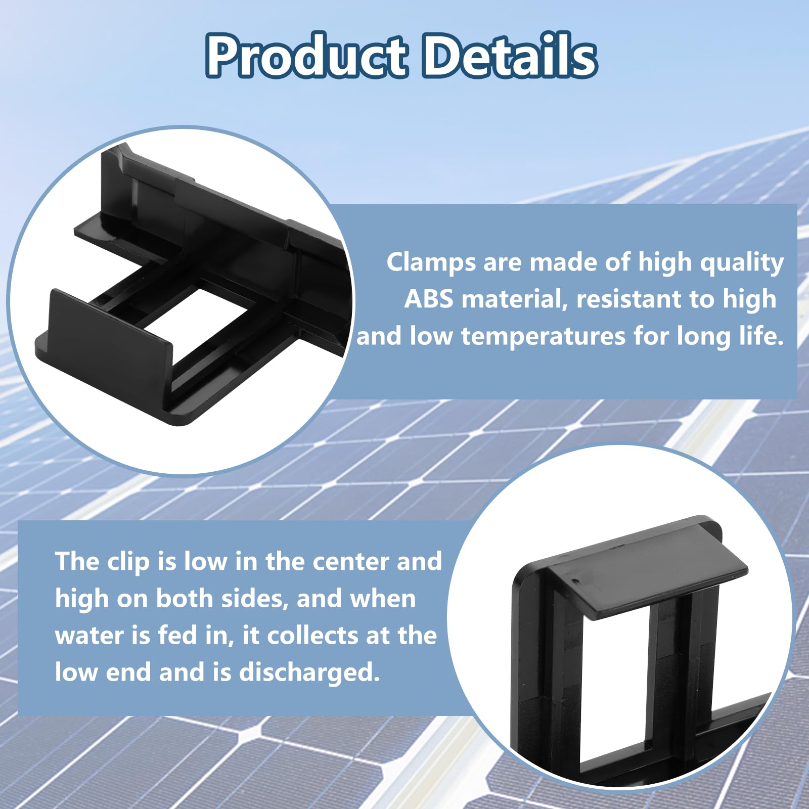 Solarpanel Schlammentfernungsclip Wasserablauf Wasserableitung Clip
