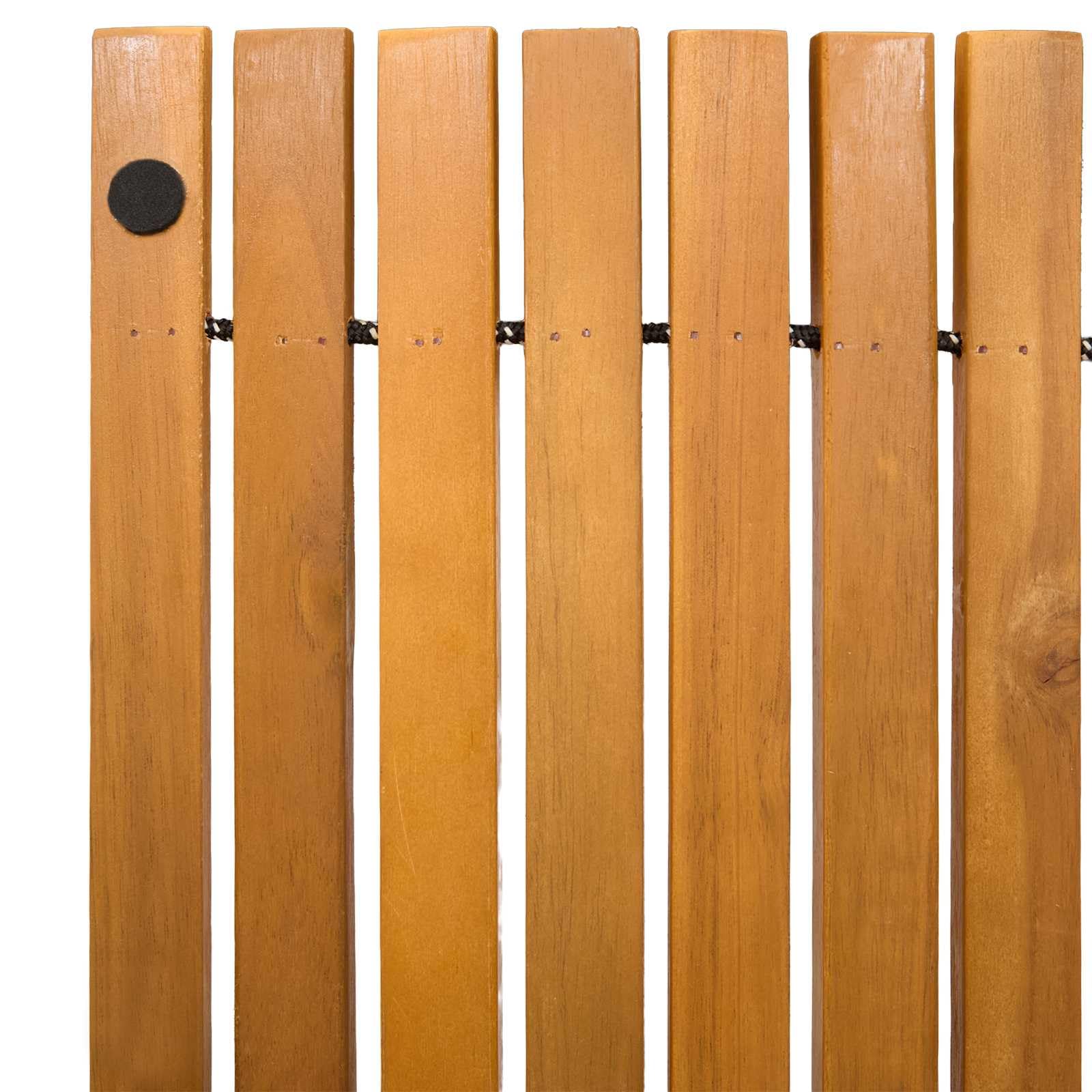 Alfombra de baño marrón de madera maciza de acacia, 60 x 40 cm, barnizada, antideslizante, ventilada, juego de 2 unidades para baño, ducha, bañera, sauna, inodoro e interior y exterior