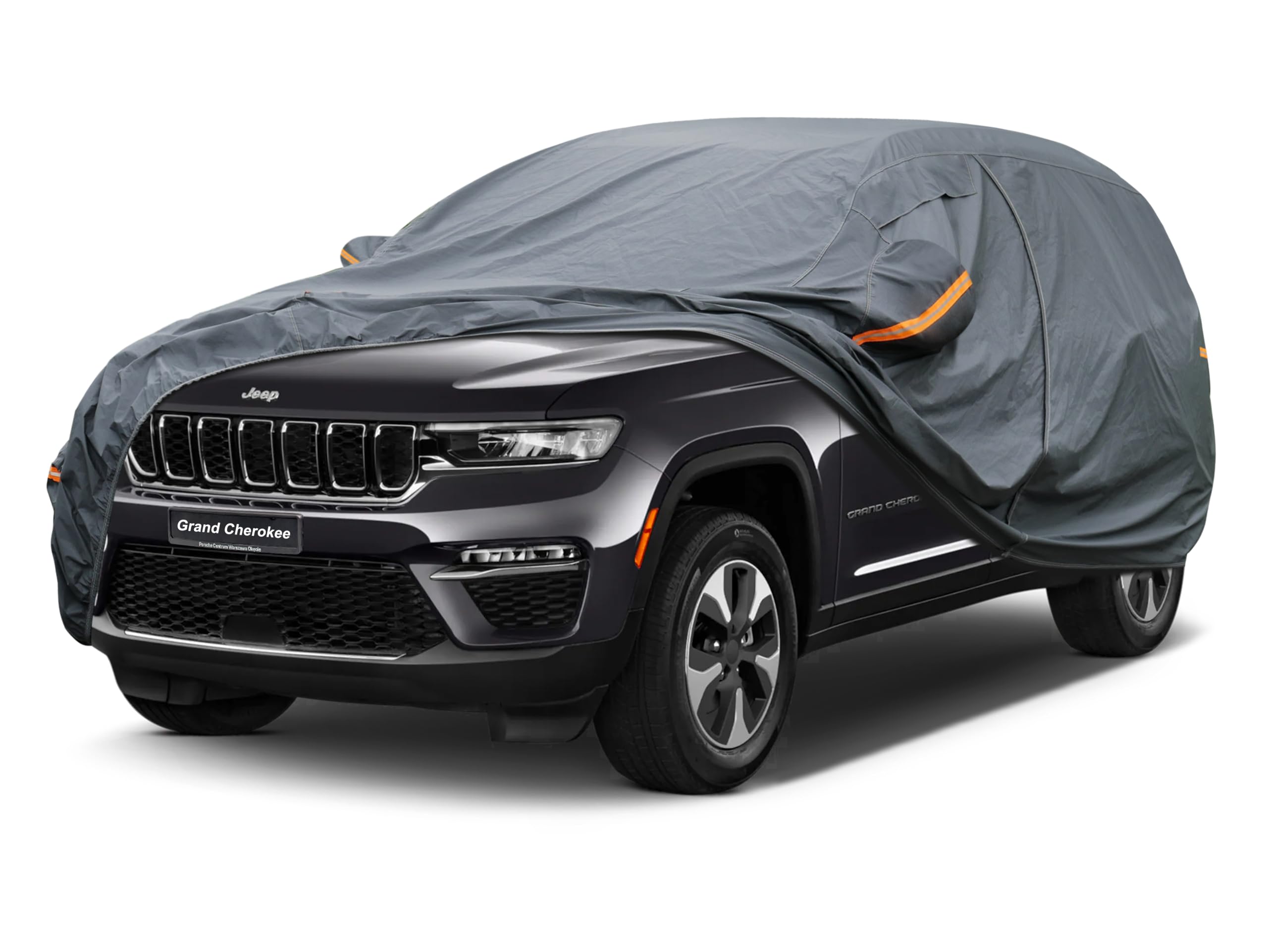 GUNHYI Premium Car Cover Custom Fit Jeep Grand Cherokee (2010-2026), 16 Layers Heavy Duty Car Cover Waterproof All Weather with Zipper Door for Sun Rain Snow Dust Uv Protection