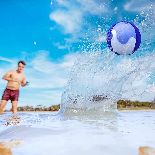 Vista 6 de Pelota de salto de agua de verano, paquete de 2 pelotas de rebote de agua, pelota de agarre para playa, piscina, río lago Azul