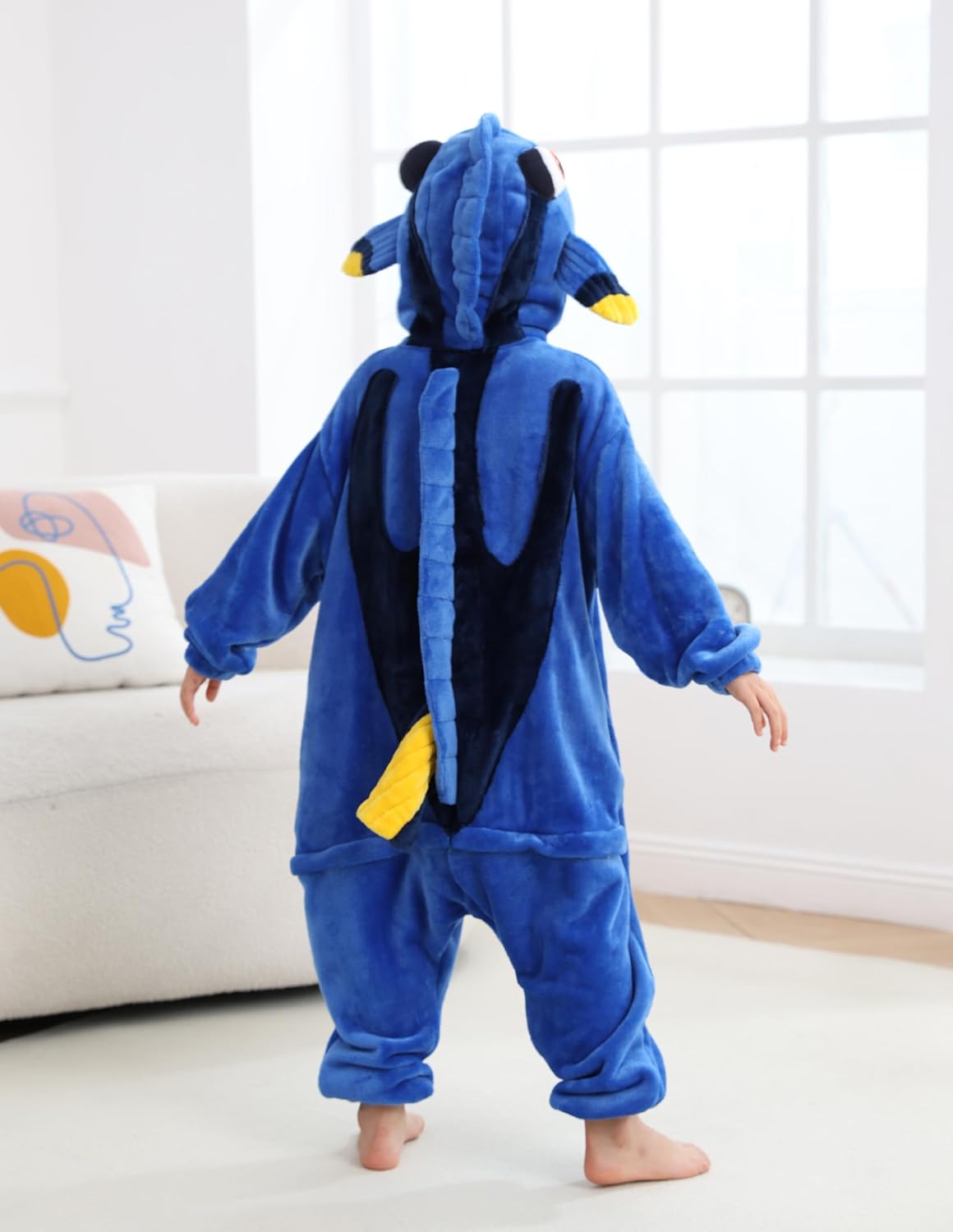 CuteOn Fish Onesie Kids Animal Pajamas for Girls Boys Halloween Christmas Costume Unisex Cosplay Sleepwear for 4-12Y