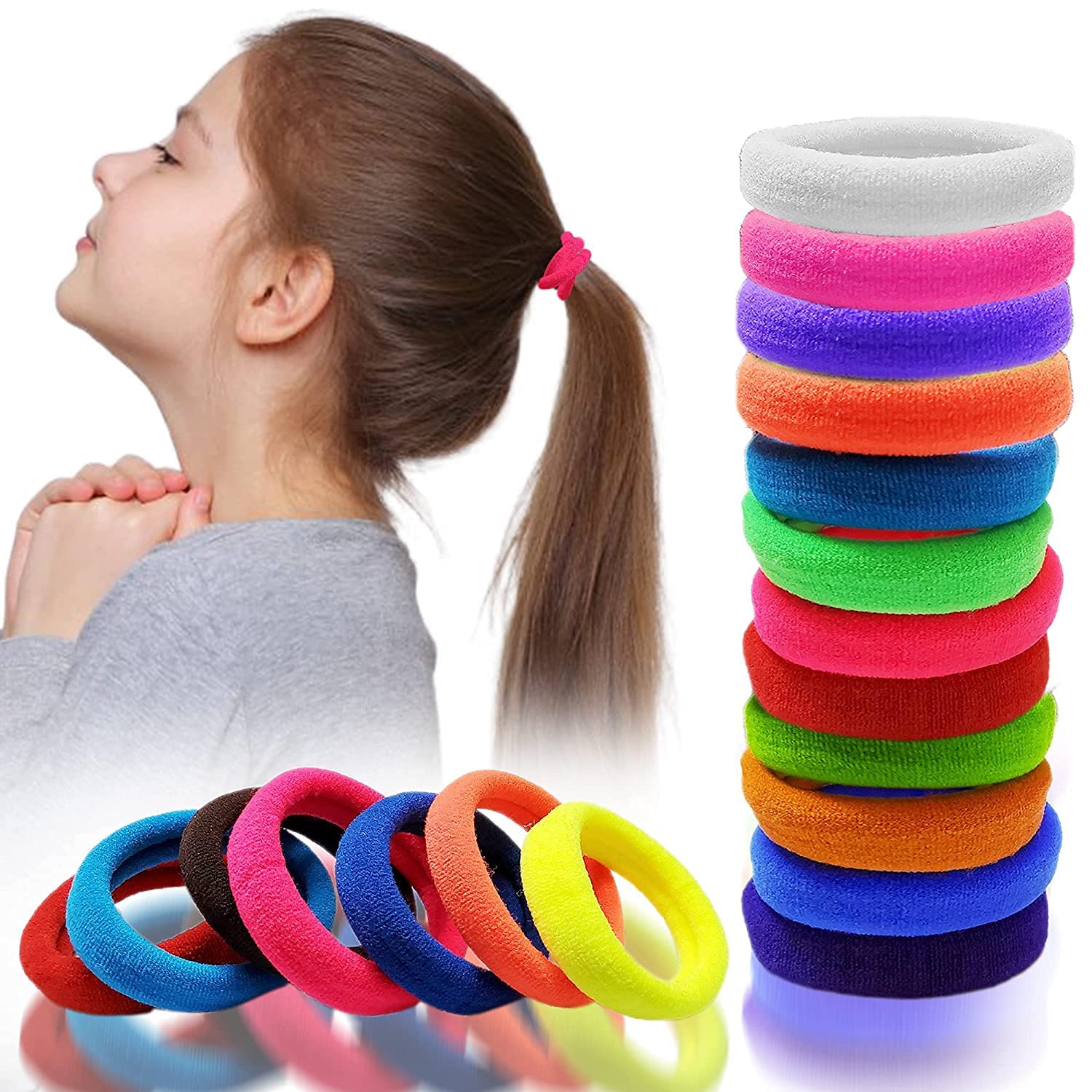 BELLOTOKO Rubber bands for women elastic hair band ponytail ties stretchabledark colors accessories long lasting anti breakage scrunchies kids ribbon multicolor baby toddler for women and girls 24 Pcs (B0CK7228BL) Amazon Price History, Amazon Price Tracker