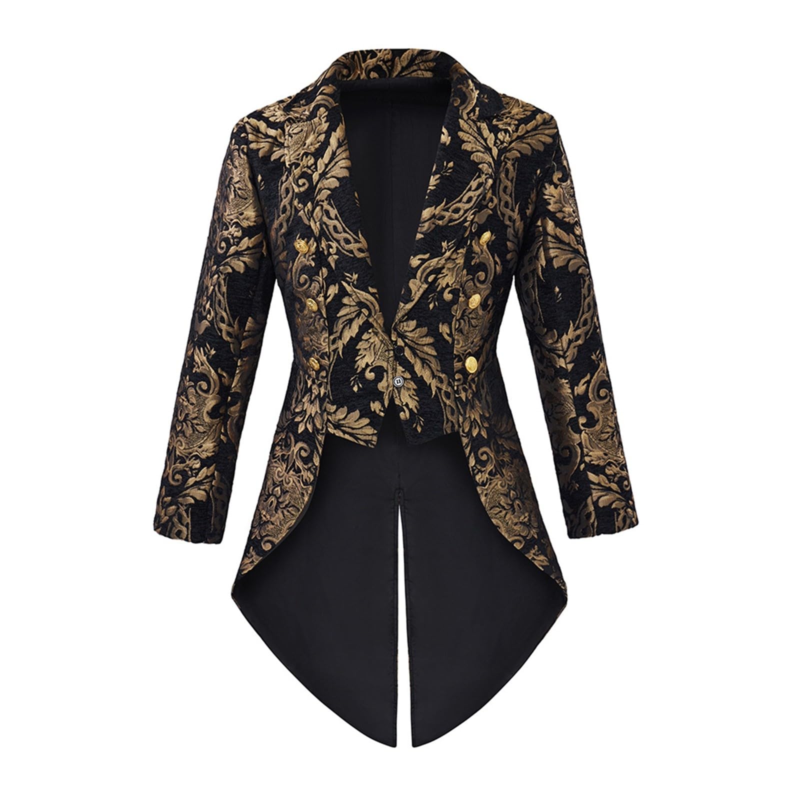 Generisch Frack Herren Gothic Steampunk Frack Mantel Mittelalter Viktorianischen Jacke Karneval Faschingskostüme Vintage Kostüm Viking Renaissance Smoking Pirat Halloween Mäntel