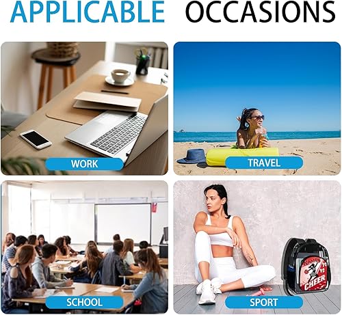 Miniatura 5 de Mochila transparente para niñas, mochila escolar personalizada con nombre de animadora para adolescentes, niños, mujeres y estudiantes