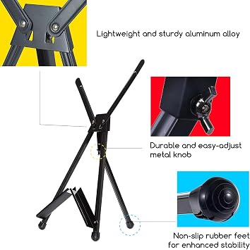 MEEDEN 10 Pcs Tabletop Easel: Aluminum Tripod Easel for Painting Display