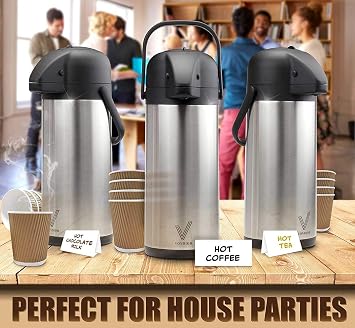 Coffee Carafe for Keeping Hot - 102oz/3L Airpot Coffee Dispenser with Pump