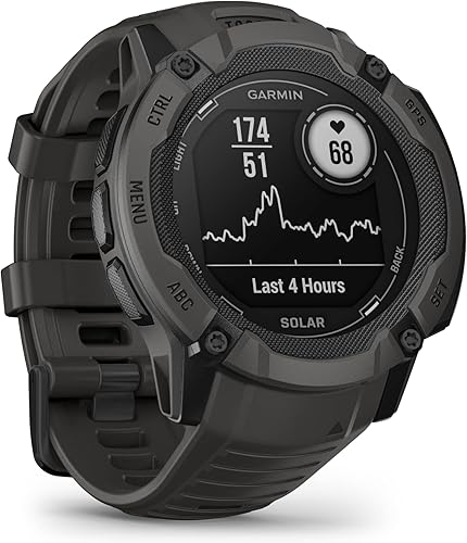 Miniatura 5 de Garmin Instinct 2X Solar, reloj inteligente GPS resistente, linterna incorporada, capacidad de carga solar, GNSS multibanda, grafito Grafito,Rojo
