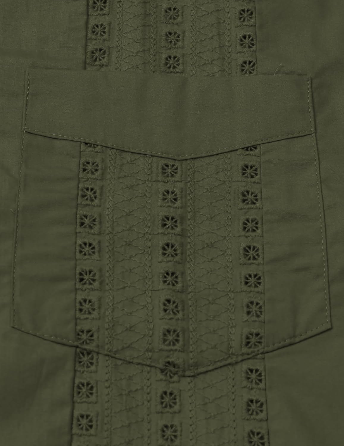 JOGAL Mens Guayabera Shirts Cuban Short Sleeve Casual Button Down Beach Shirt - Image 4