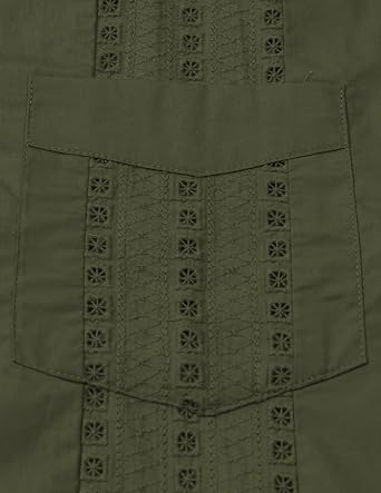 JOGAL Mens Guayabera Shirts Cuban Short Sleeve Casual Button Down Shirt | 100% Cotton, Lightweight, Relaxed Fit, Button Up, Hawaiian Summer Beach Top, Mexican Wedding, Party, Vacation, with Pockets